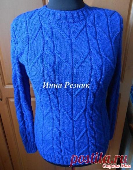 Мужской пуловер с рельефным узором - Вязание - Страна Мам