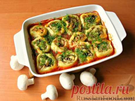 Картофельные рулетики с грибами - идеально для поста: без мяса, без яиц и без сыра!