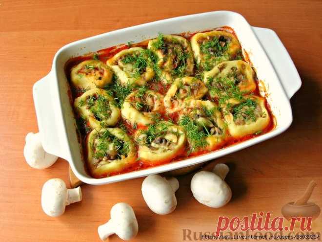 Картофельные рулетики с грибами - идеально для поста: без мяса, без яиц и без сыра!