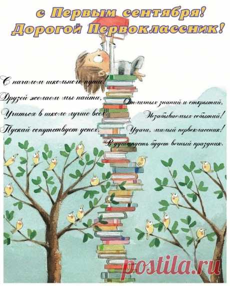 Сегодня первое сентября,
Значит в школу Вам пора.
Ждет Вас море впечатлений,
Разочарований, восхищений.