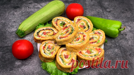 Часто готовлю овощной рулет из кабачка: прекрасная закуска к любому столу (яркий, нарядный и очень вкусный) | Два шефа на кухне | Дзен