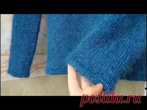 ИМИТАЦИЯ КЕТТЛЕВКИ НИЗА, РУКАВОВ, ГОРЛОВИНЫ.Пуловер WATERFALL/ МК 3ч.