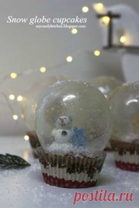 Къпкейкс "Снежни топки" / Snow globe cupcakes with gelatin