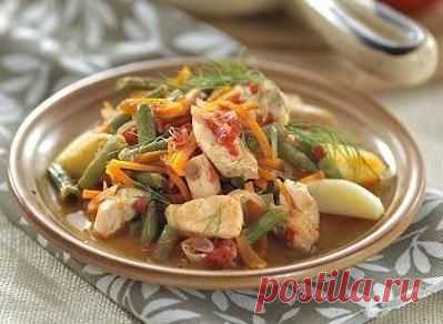 РАГУ - КУРИЦА С ФАСОЛЬЮ !  **Тушение в сотейнике - яркость цвета и вкуса!