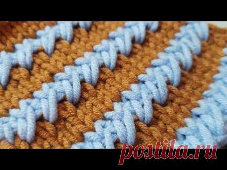 Имитируем игольную вышивку на вязаном полотне 🍓 knitting pattern.