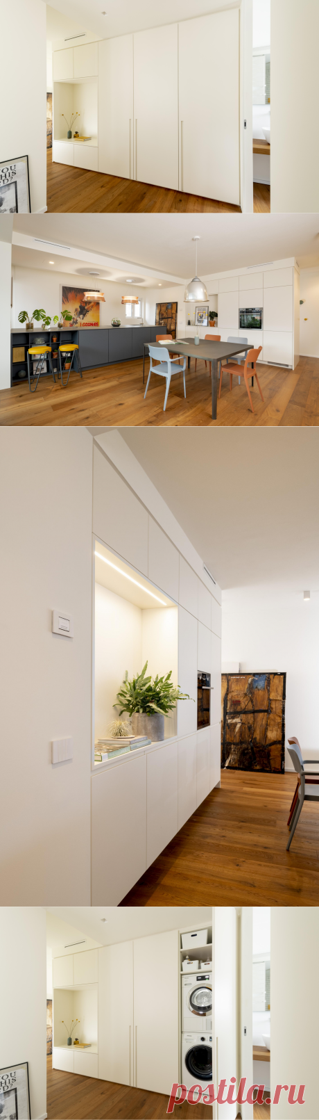 В закладки: 3 проекта со встроенными шкафами «во всю стену» | Houzz Россия