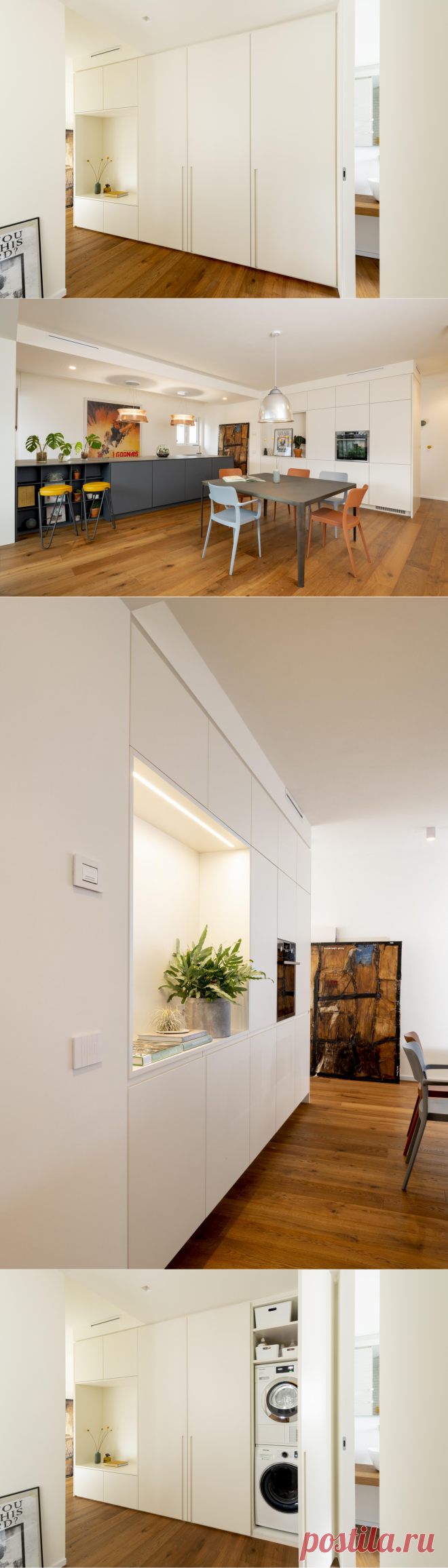В закладки: 3 проекта со встроенными шкафами «во всю стену» | Houzz Россия