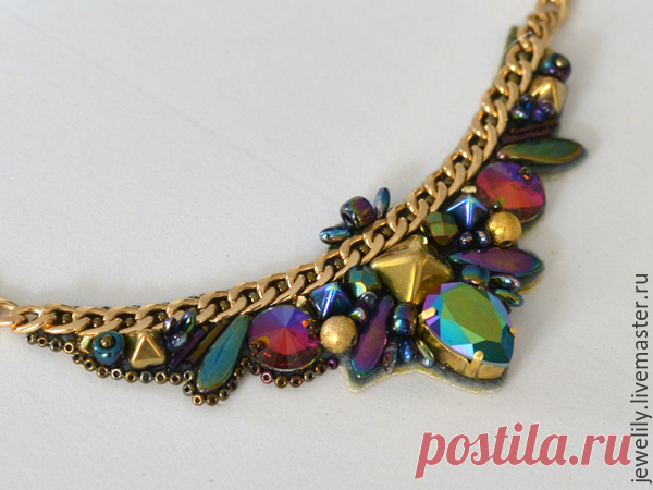 Создаем шикарное колье на цепочке - Ярмарка Мастеров - ручная работа, handmade