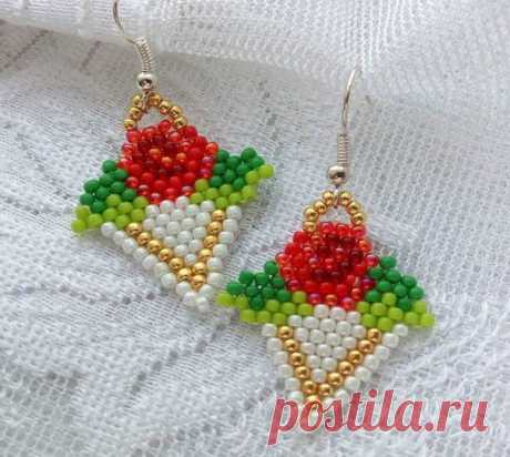 серьги из бисера кирпичное плетение – Google Поиск