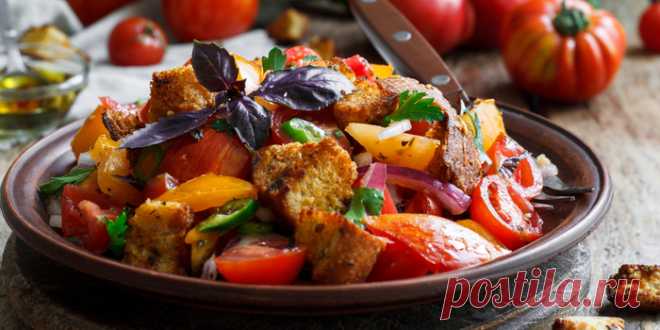 *ПАНЦАНЕЛЛА* С ТОМАТАМИ, ОГУРЦОМ, ПЕРЦЕМ И КАПЕРСАМИ