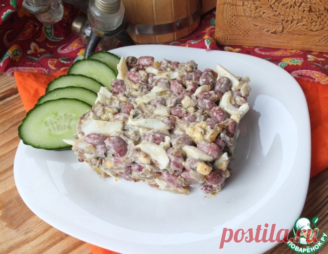 Салат с фасолью и шампиньонами – кулинарный рецепт