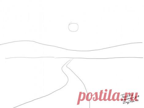 Как нарисовать зиму карандашом поэтапно для детей?