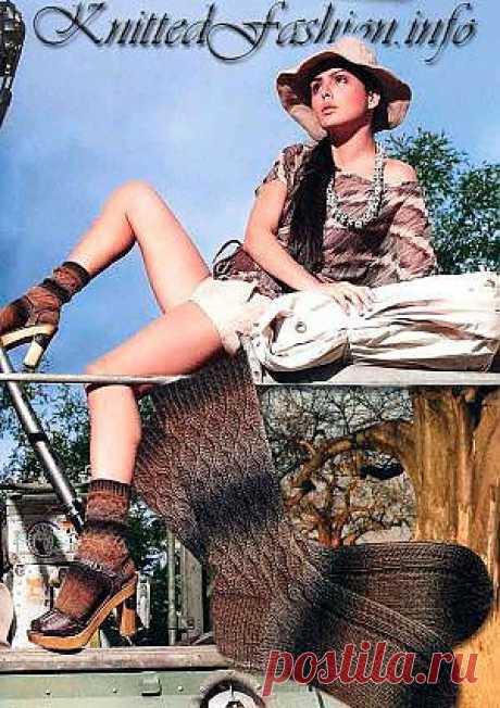Носки с решетчатым узором - KnittedFashion.info