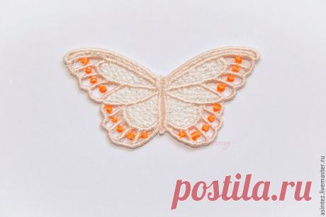 вышивка аппликация Разноцветные бабочки кружево ажур – купить в интернет-магазине на Ярмарке Мастеров с доставкой - 8PXEJRU | Москва