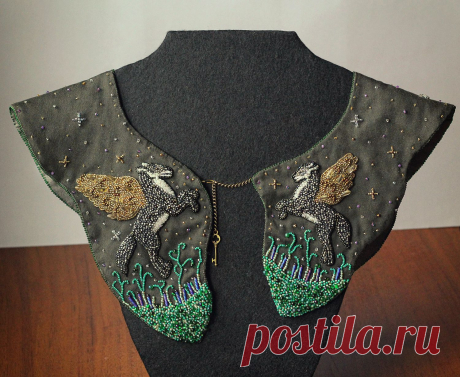 Оплечье &quot;Flying Wolves&quot; | biser.info - всё о бисере и бисерном творчестве