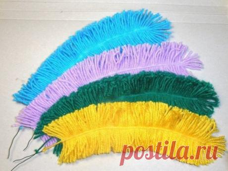 Пёрышки из пряжи!
