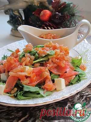 Салат с рукколой, лососем и имбирем - кулинарный рецепт
