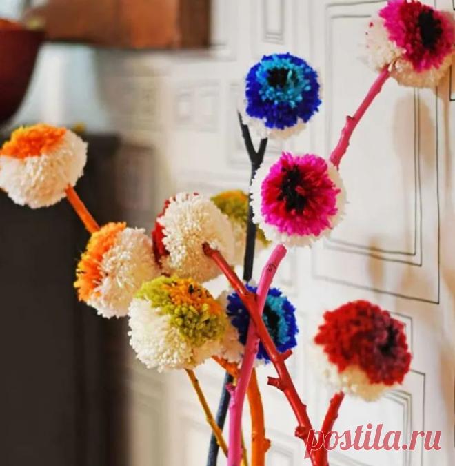 Поделки с помпонами — 5 веселых идей | Креаликум