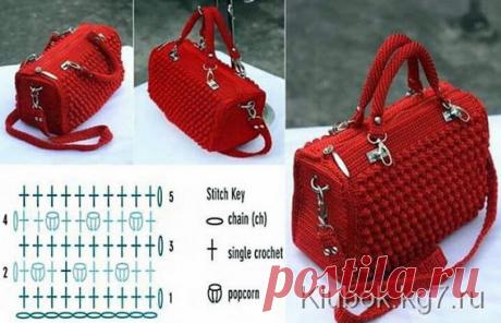 Красивая стильная сумочка крючком. Фото Мастер класс... Хочу себе такую!
