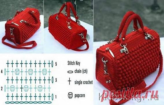 Красивая стильная сумочка крючком. Фото Мастер класс... Хочу себе такую!
