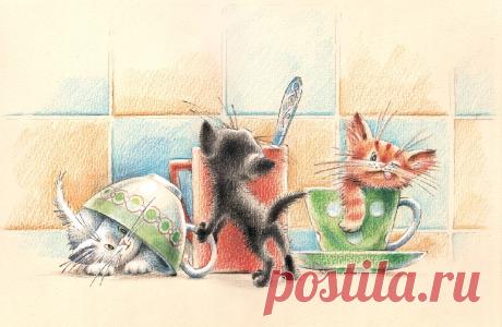 Юлия Корякина. Иллюстрация Сливки, чёрный, капучино?....