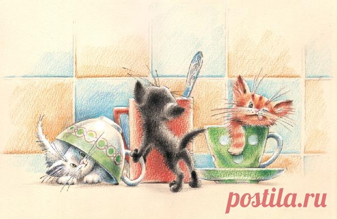 Юлия Корякина. Иллюстрация Сливки, чёрный, капучино?....