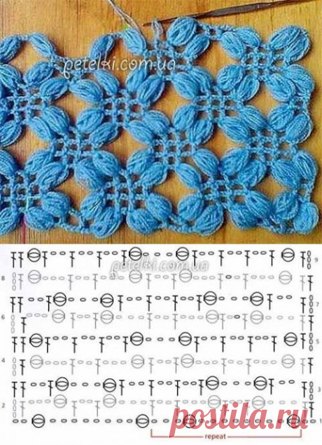 Сетка из пышных столбиков