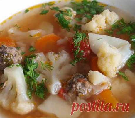 Диетический Суп с цветной капустой и фрикадельками - рецепты с фото