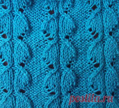 Вязание спицами шарф Гусиные лапки