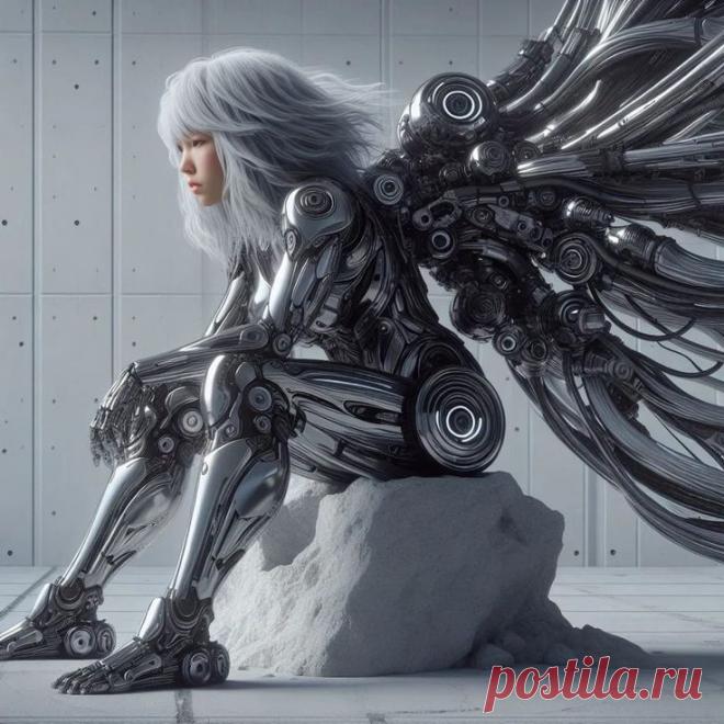 Киберпанк. Девушка - киборг. "Серый ангел". "Стальной ангел".