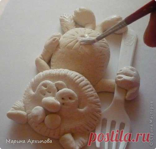 Лепим котика из соленого теста