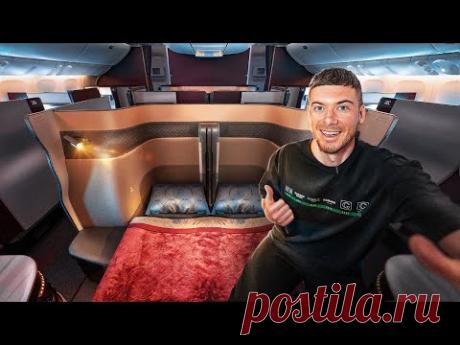 Огромная кровать в Самолете | Мой лучший перелёт в Бизнес-классе Qatar Qsute