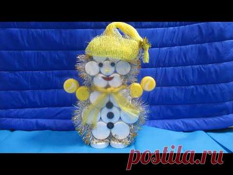 ВЕСЕЛЫЙ СНЕГОВИК!!! ПОДЕЛКИ ИЗ МУСОРА!!! СВОИМИ РУКАМИ!!!