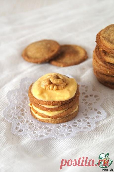 Диетическое овсяно-ореховое пирожное с тыквенным кремом - кулинарный рецепт