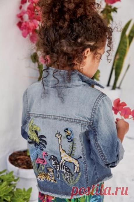 Купить Синяя джинсовая куртка с декоративной отделкой (3 мес.-6 лет) - Покупайте прямо сейчас на сайте Next: Россия