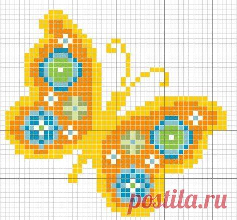 Подборка схем с бабочками для вязания крючком в технике С2С. | Творческая мастерская 