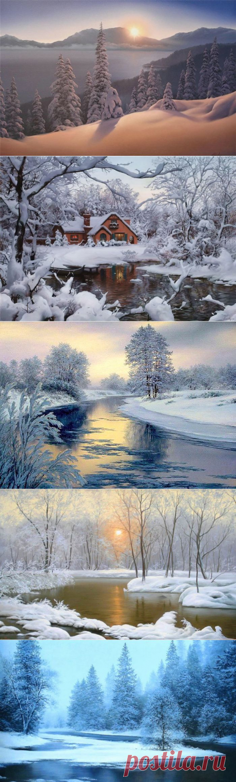 Художник Евгений Карлович. Зимние пейзажи..