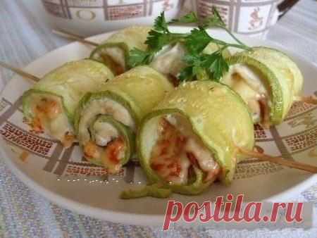 Суперские рулетики из кабачков с куриным мясом