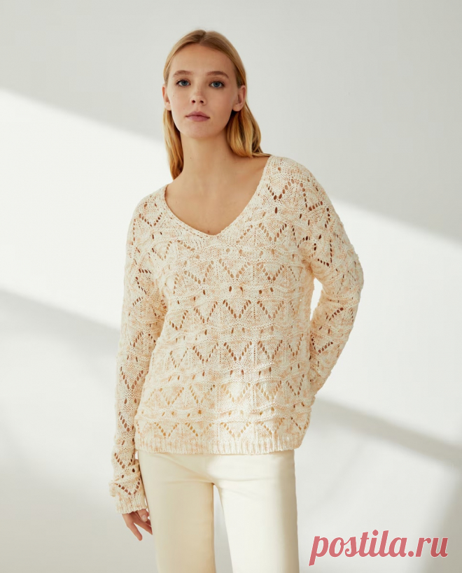 Меланжевый пуловер от Southern Cotton (схема узора)