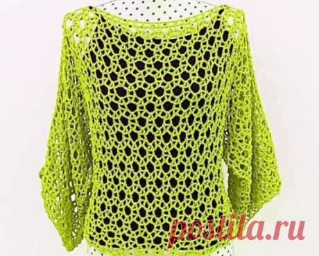Ажурная кофточка крючком