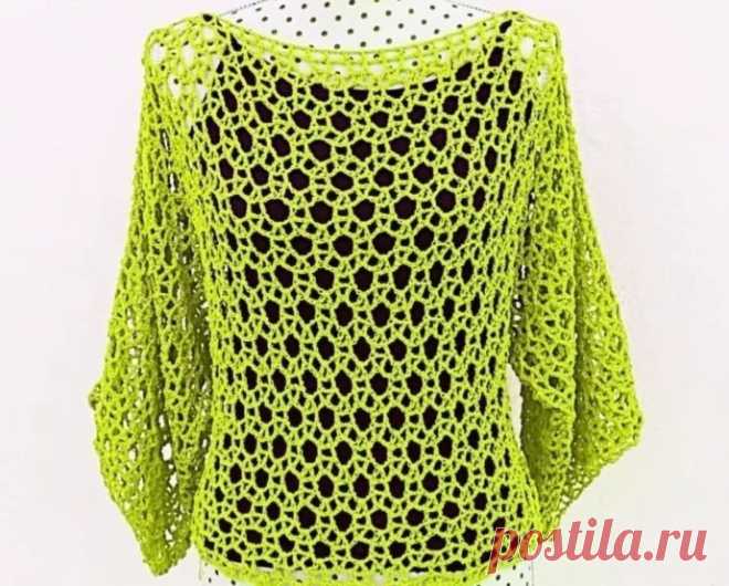 Ажурная кофточка крючком