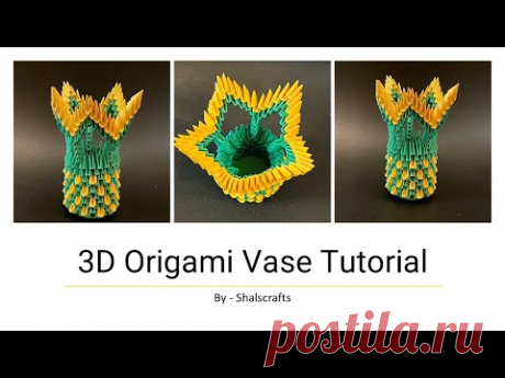 This video is about how to make  Paper vase. Easy and Beautiful vase 3d Origami. How to make a beautiful 3d Origami vase. DIY paper vase. origami vase. 3d vase origami.