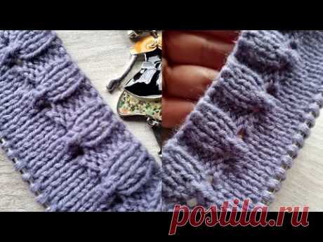 Оформляем край изделия на спицах 🧶❤️knitting pattern.