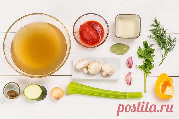 Овощной суп с грибами и сельдереем - KitchenMag.ru