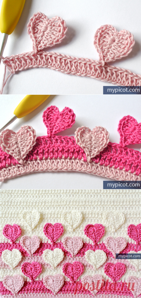 MyPicot | Вязаные крючком сердечки.