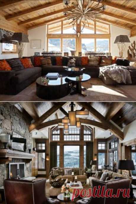 (+1) тема - Дизайн интерьера загородного дома в стиле шале | Роскошь и уют