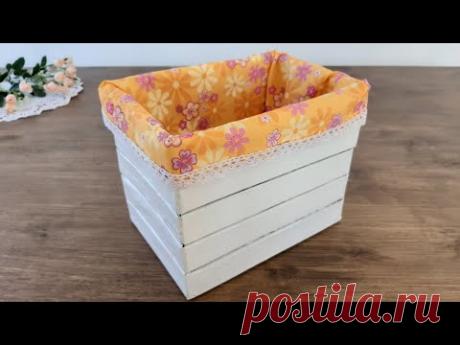 КОРЗИНКА для хранения вещей своими руками. Органайзер из картона.