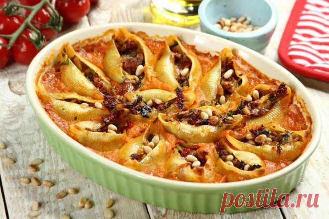 Фаршированные макароны ракушки с курицей – пошаговый рецепт с фото.