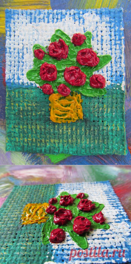 Red Flowers In A Vase Painting Doll House Oil Painting Artwork | Etsy