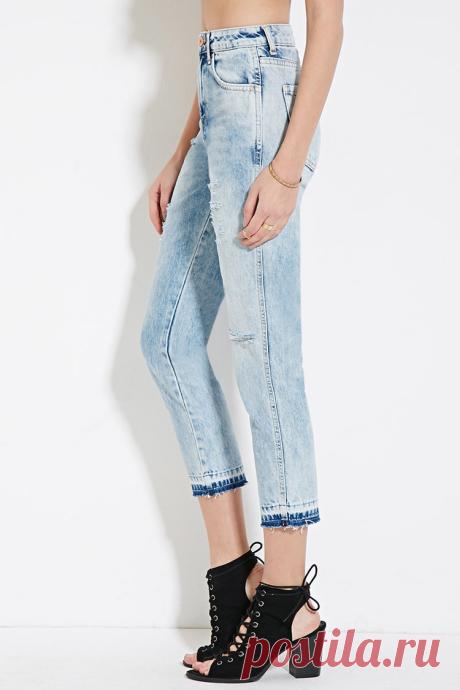 Mid-Rise Straight Crop Jeans | Forever 21 - 2000164030
